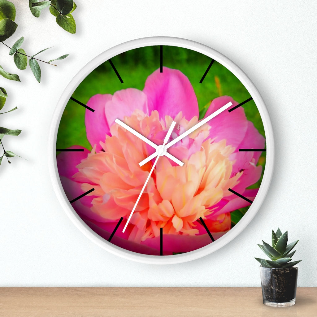 Pink Peony Wall clock