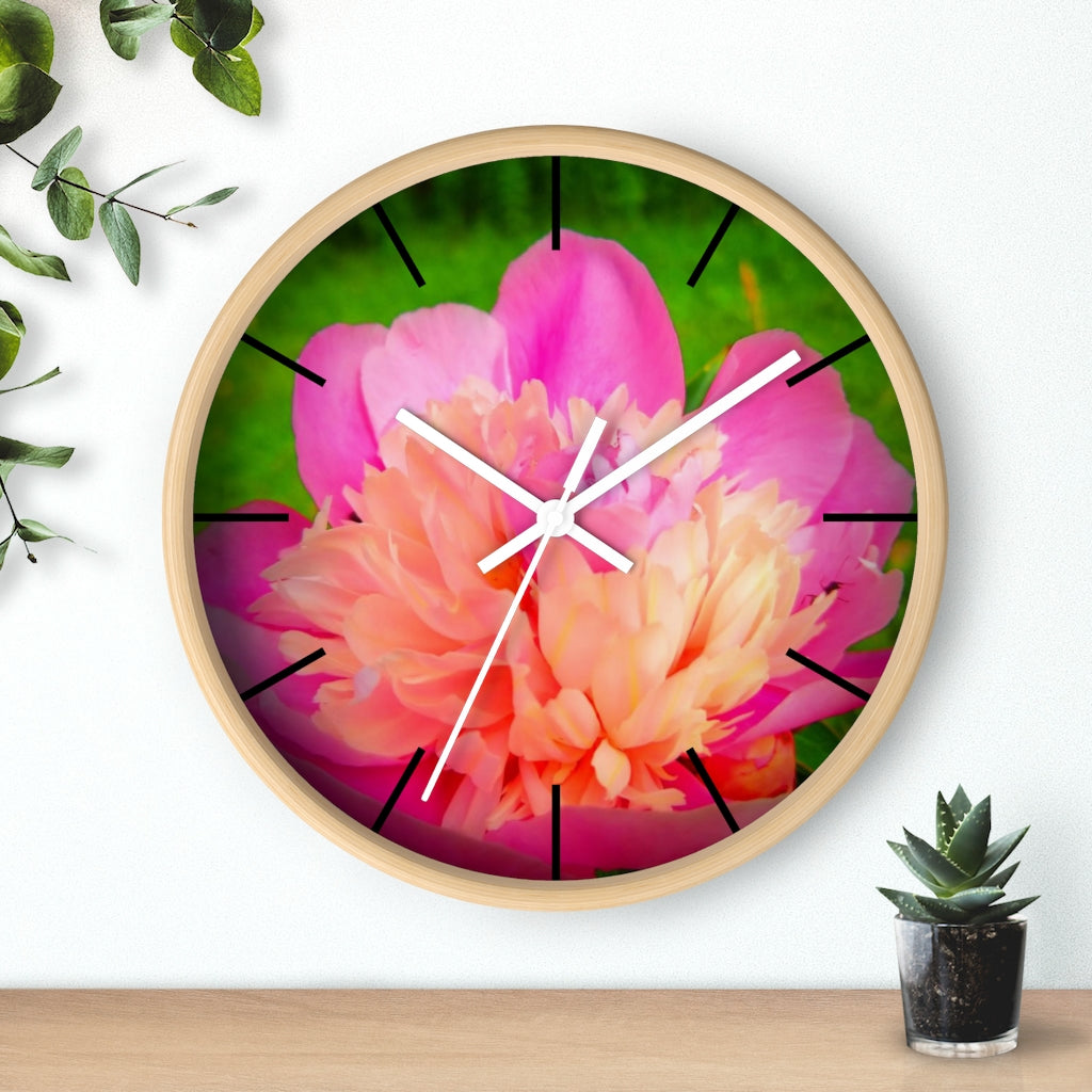 Pink Peony Wall clock