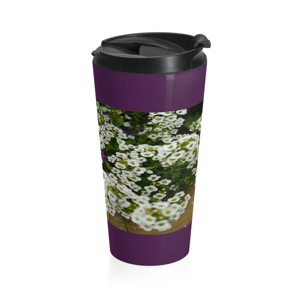 Sweet Alyssum Stainless Steel Travel Mug
