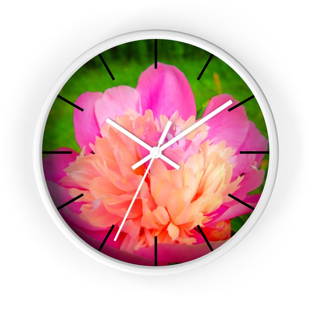 Pink Peony Wall clock