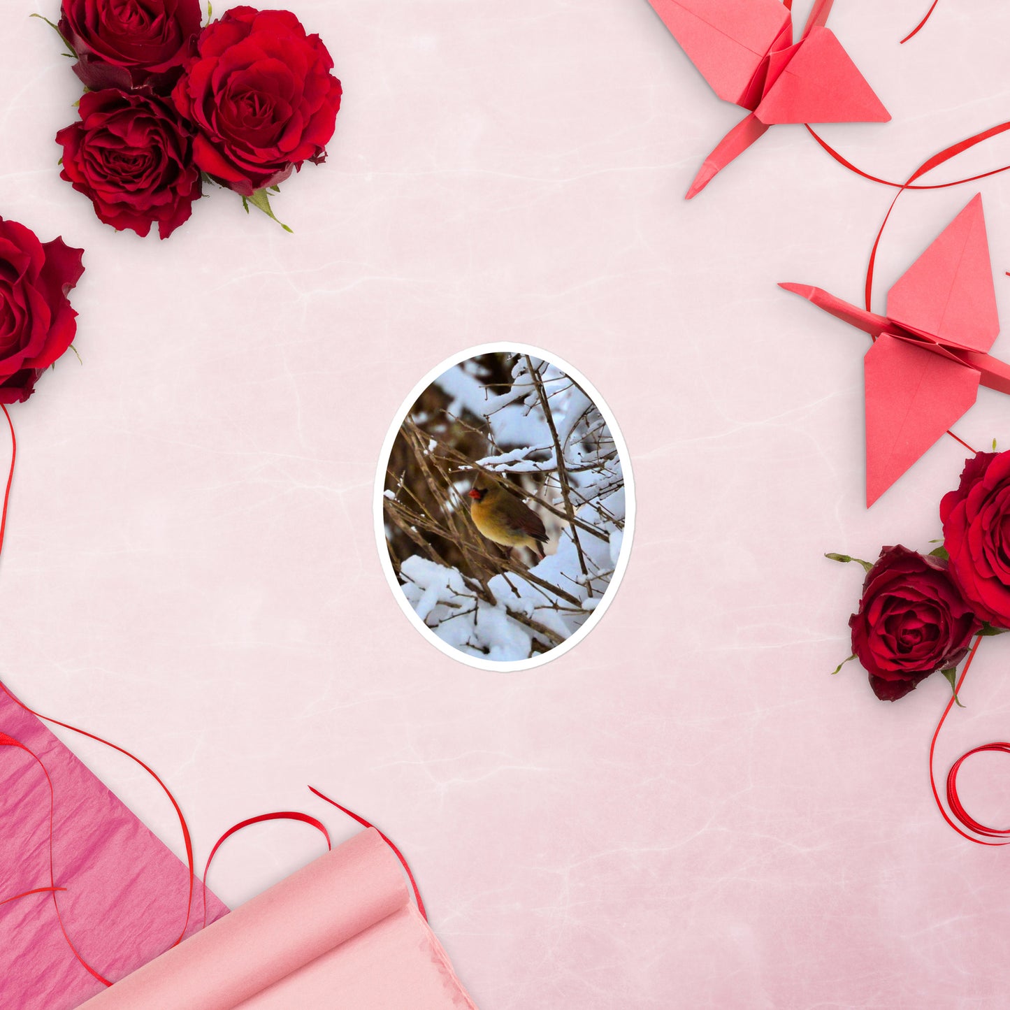 Mrs. Cardinal Bubble-free stickers