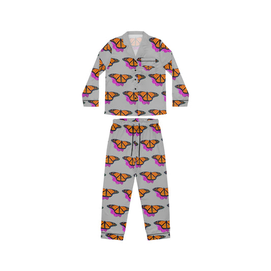 Women's Satin Pajamas--Marco Light Gray