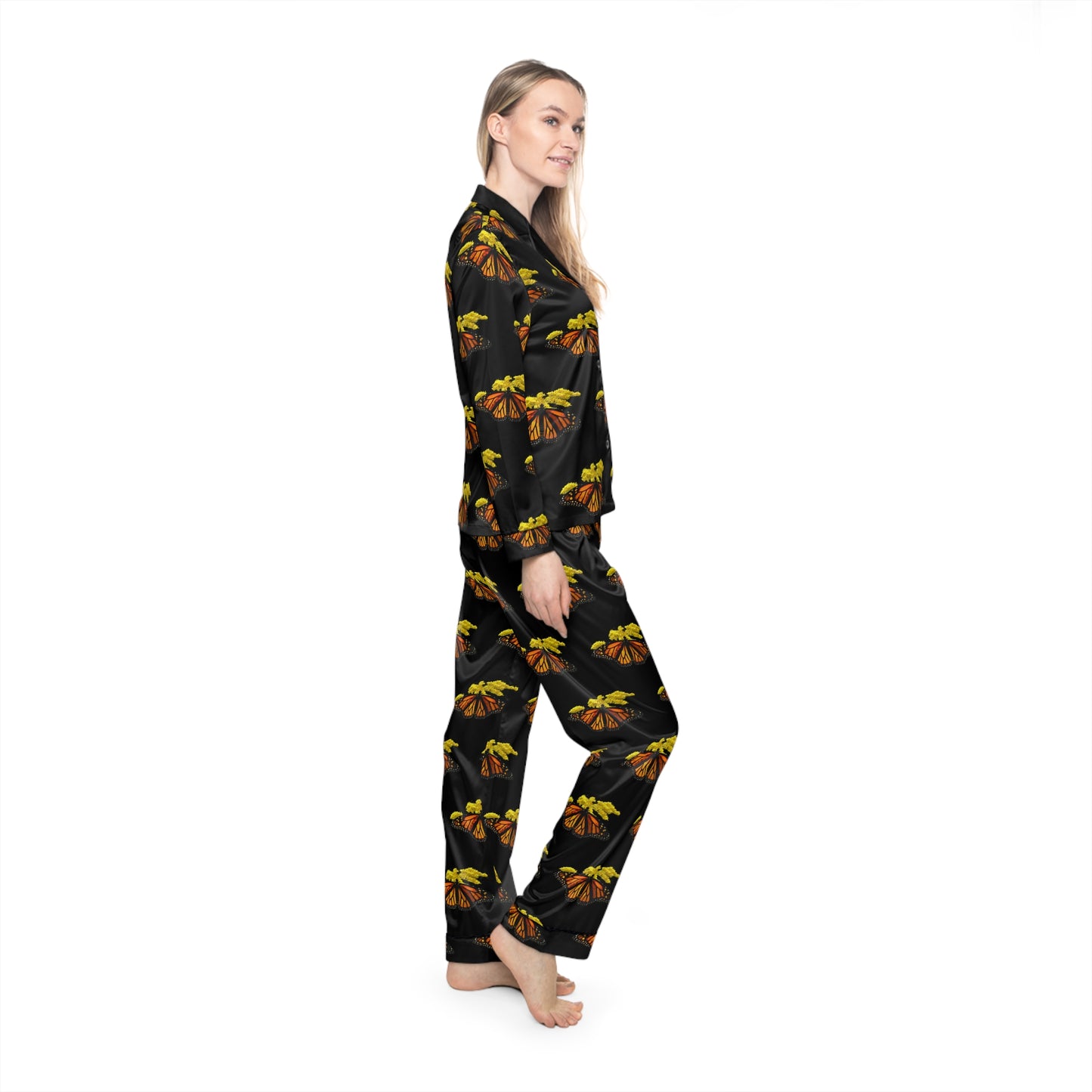 Women's Satin Pajamas--Elizabeth Black