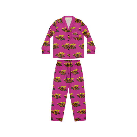 Women's Satin Pajamas--Elizabeth Pink