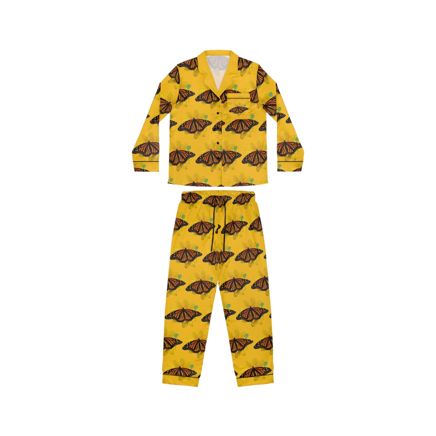 Women's Satin Pajamas--Olivia Yellow