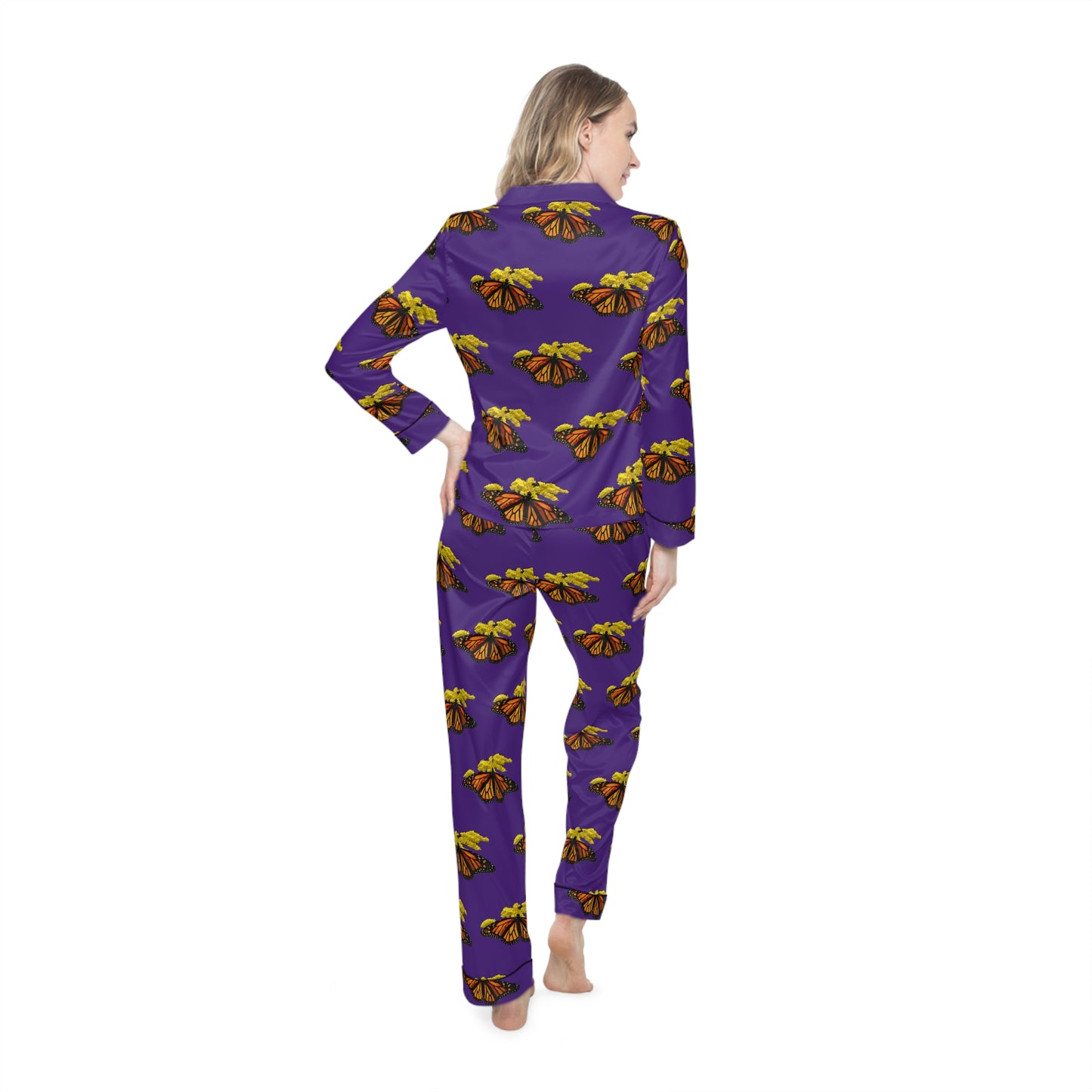 Women's Satin Pajamas--Elizabeth Purple