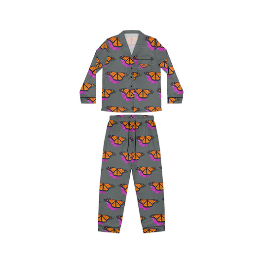 Women's Satin Pajamas--Marco Dark Gray