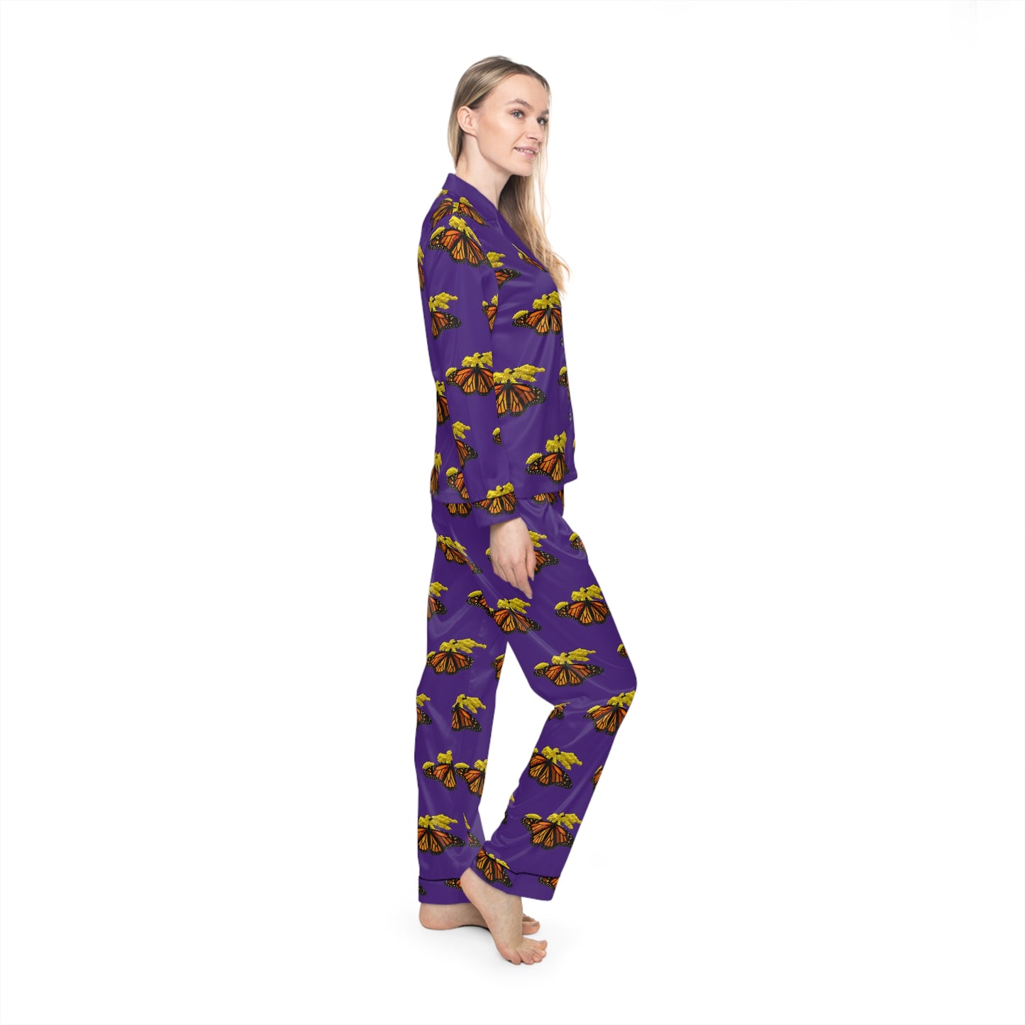 Women's Satin Pajamas--Elizabeth Purple