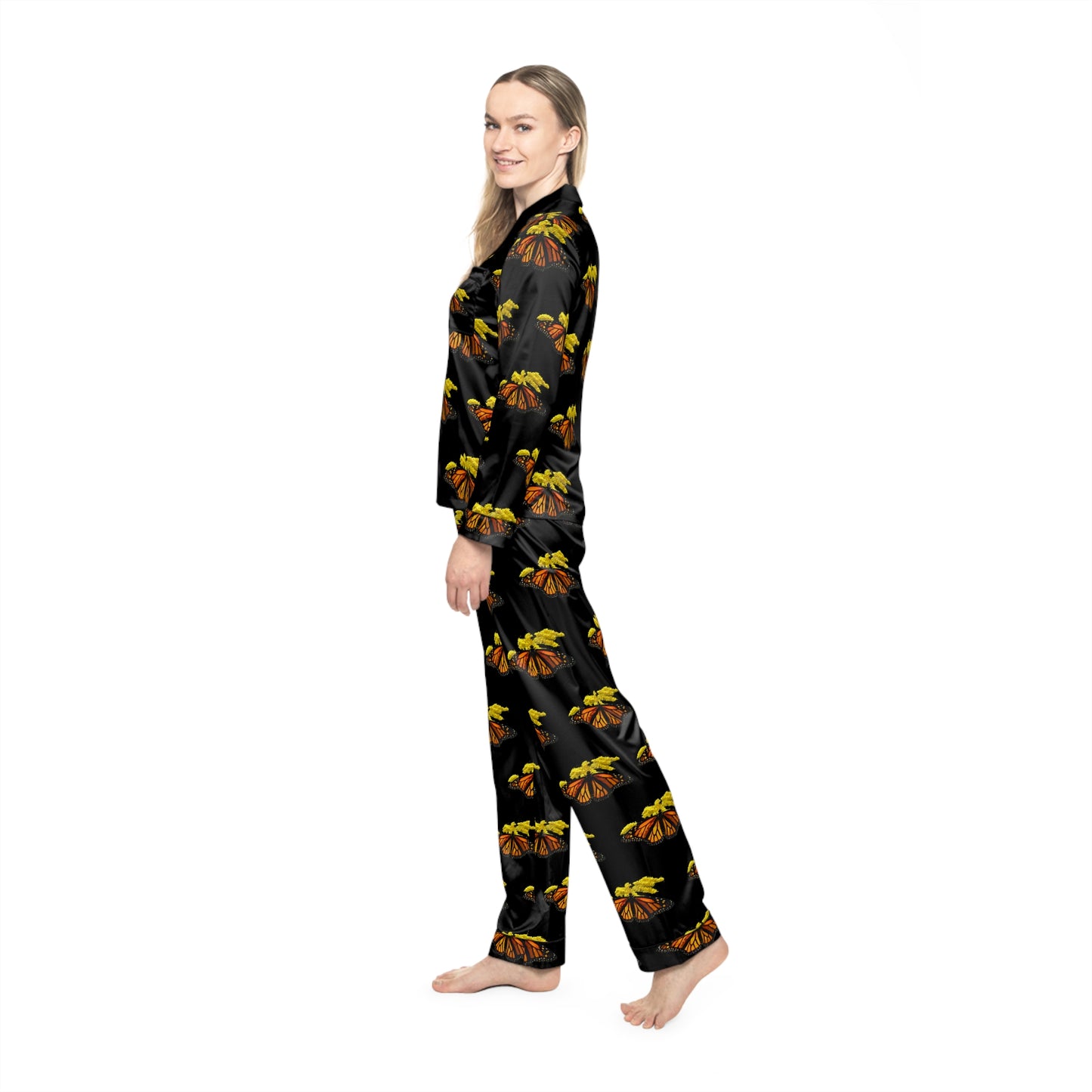 Women's Satin Pajamas--Elizabeth Black