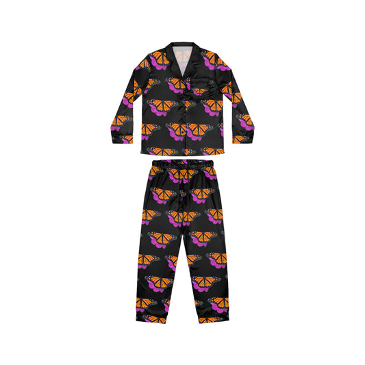Women's Satin Pajamas--Marco Black