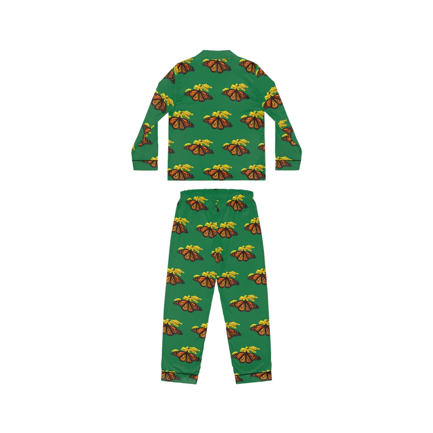 Women's Satin Pajamas--Elizabeth Dark Green