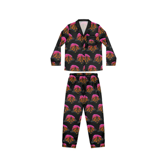 Women's Satin Pajamas--Bianca Black