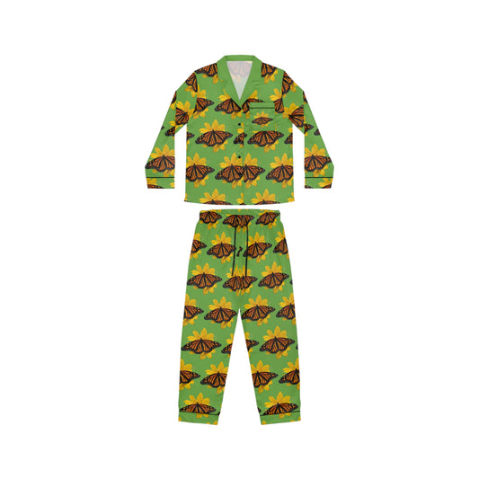 Women's Satin Pajamas--Olivia Green