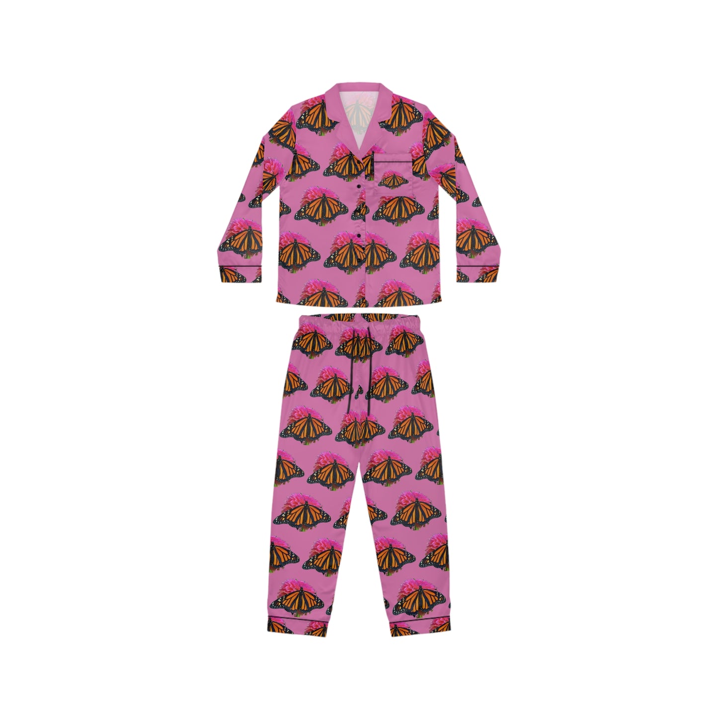 Women's Satin Pajamas--Bianca Light Pink