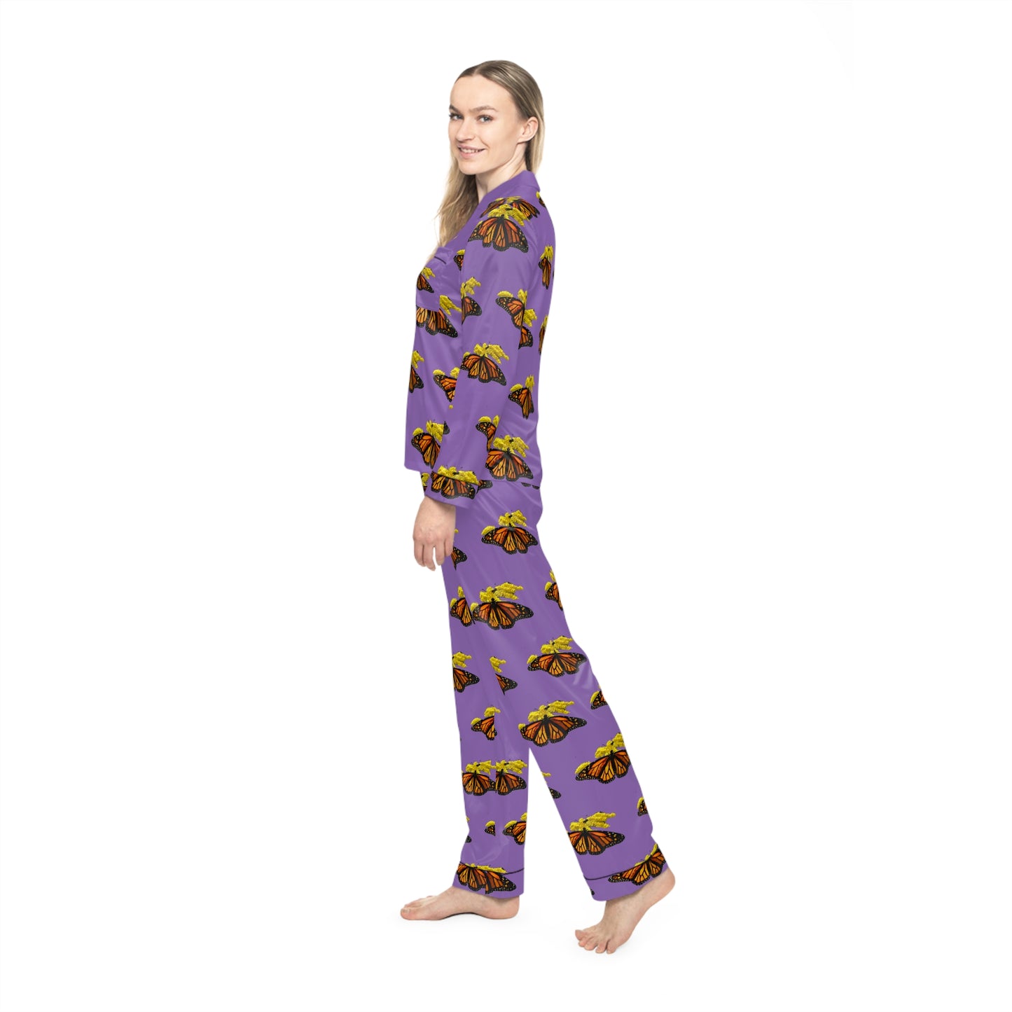 Women's Satin Pajamas--Elizabeth Light Purple