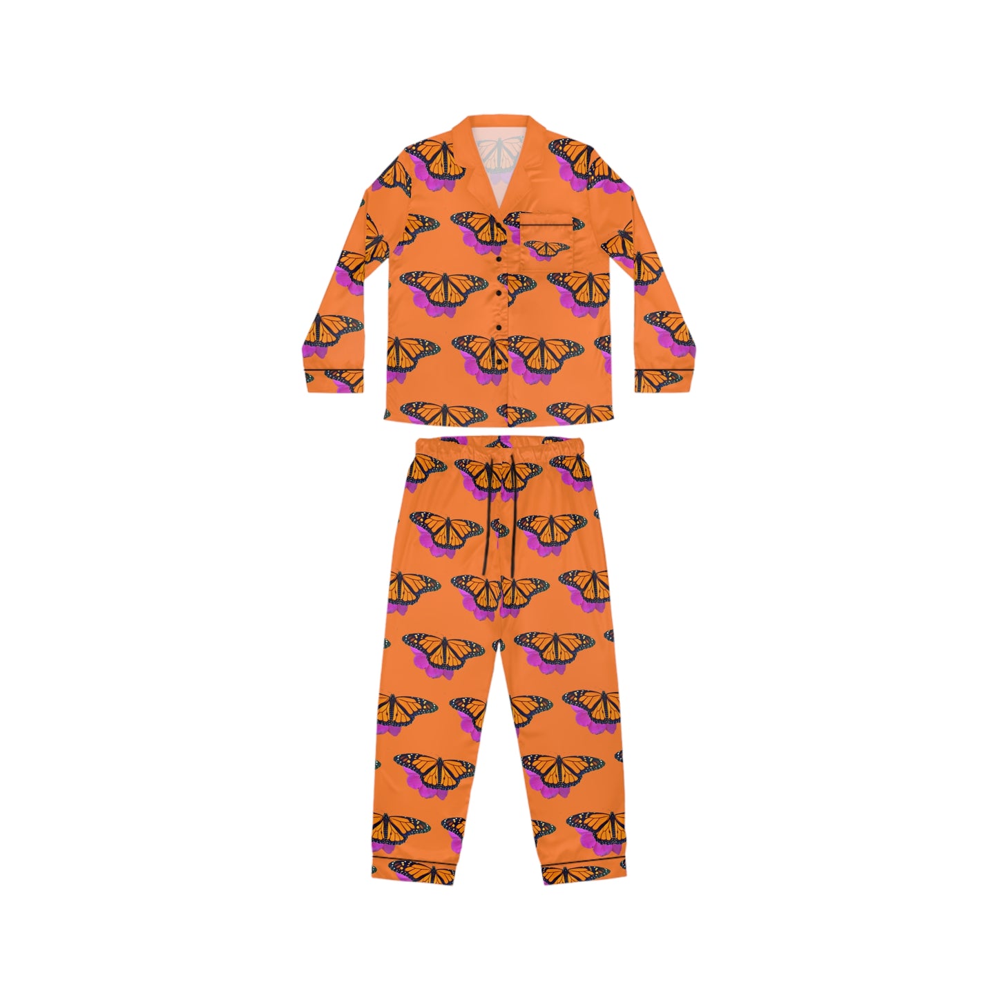 Women's Satin Pajamas--Marco Orange