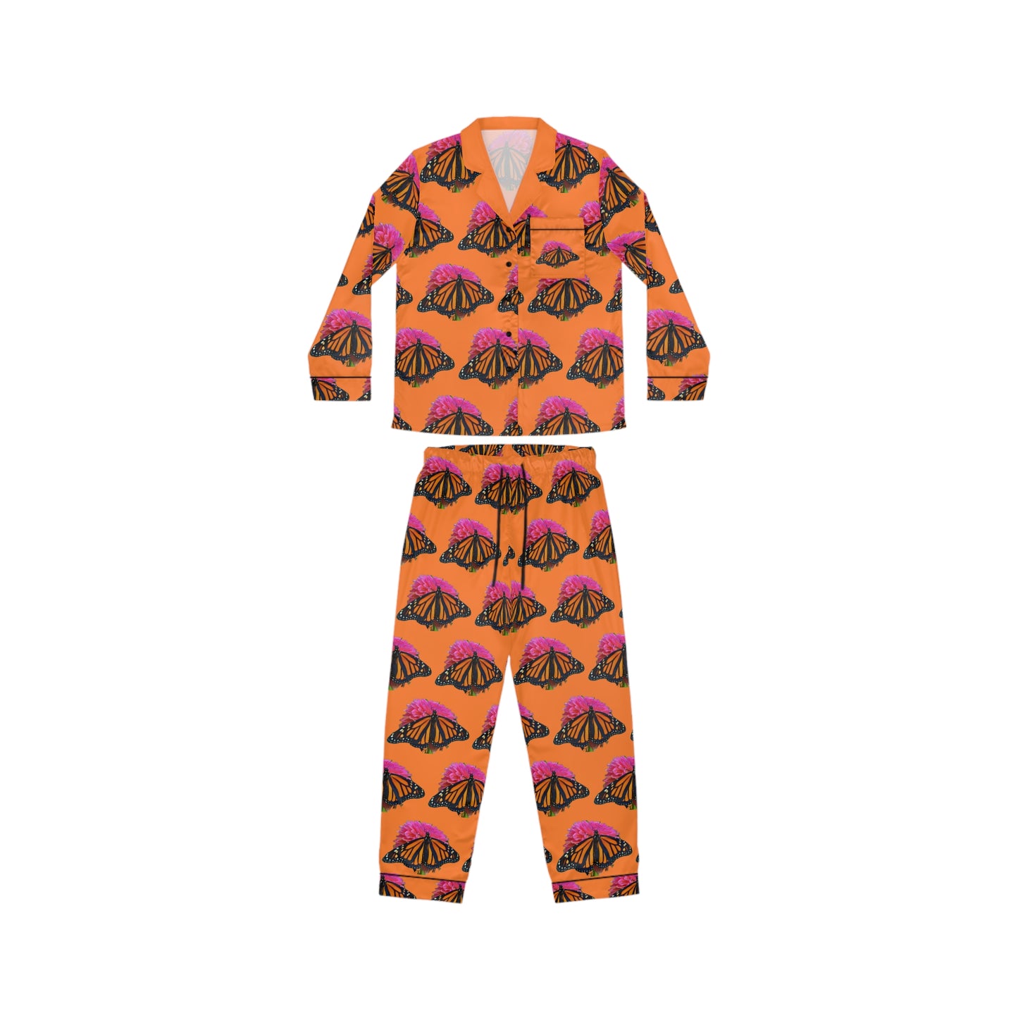 Women's Satin Pajamas--Bianca Orange