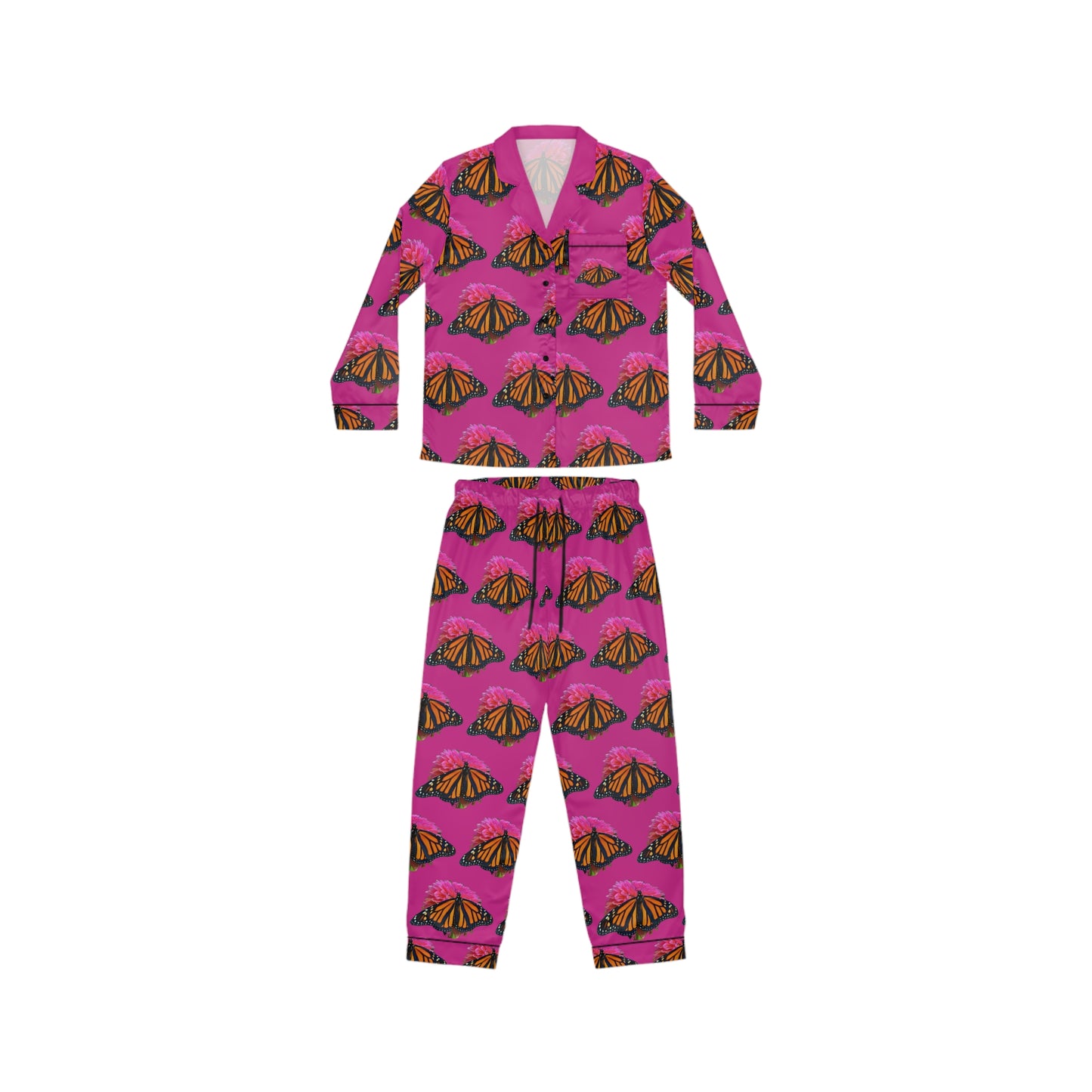 Women's Satin Pajamas--Bianca Pink
