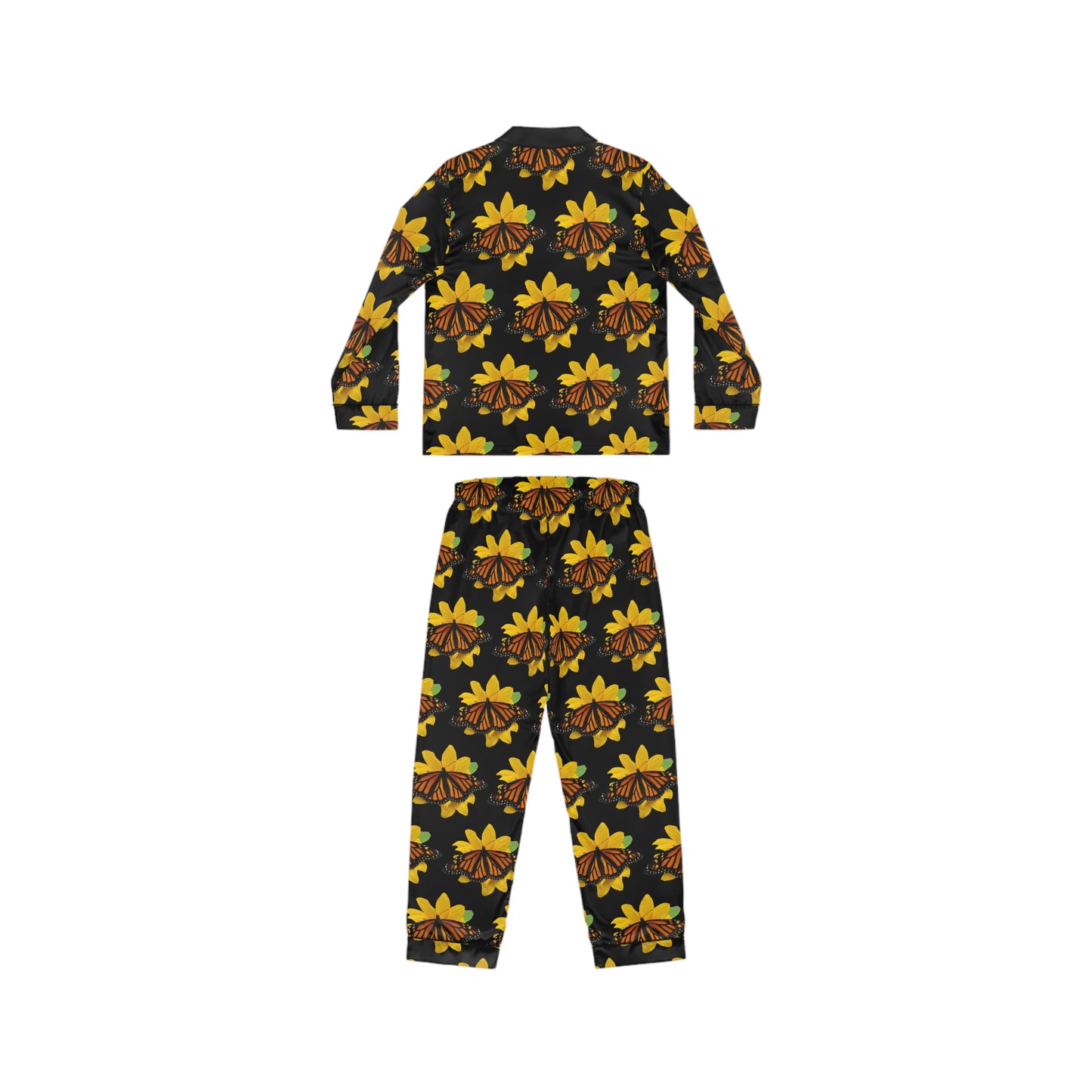 Women's Satin Pajamas--Olivia Black