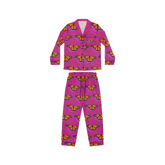 Women's Satin Pajamas--Marco Pink