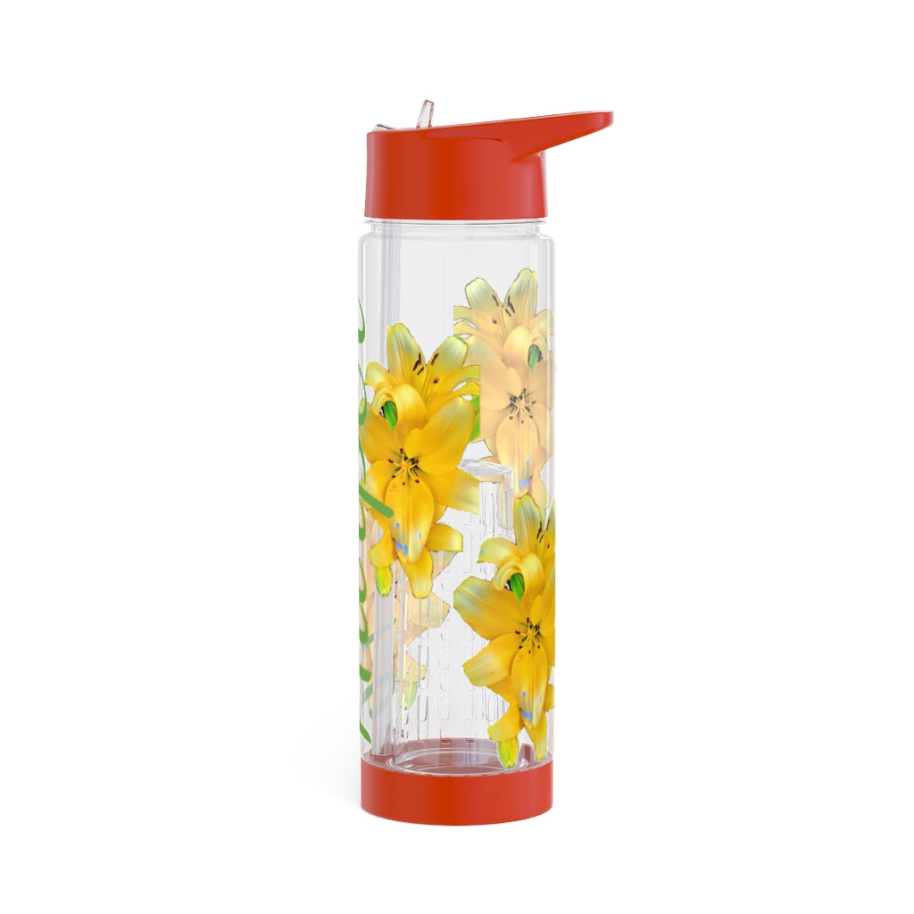 Personalized and Customizable Infuser Water Bottle (Yellow Lily) (not a decal) I Gift I Bridesmaid I Teacher gift I Workout I Coworker