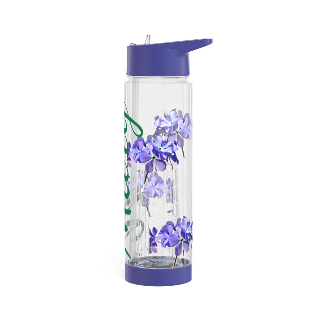 Personalized and Customized Infuser Water Bottle (Wild Blue Phlox) (not a decal) I Gift I Bridesmaid I Teacher I Gym I Coworker I For Her