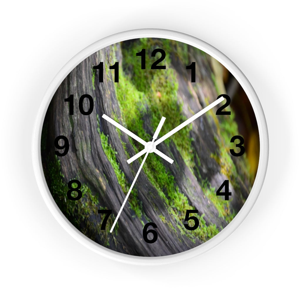 Mossy Log Wall clock