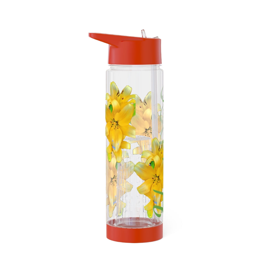 Personalized and Customizable Infuser Water Bottle (Yellow Lily) (not a decal) I Gift I Bridesmaid I Teacher gift I Workout I Coworker