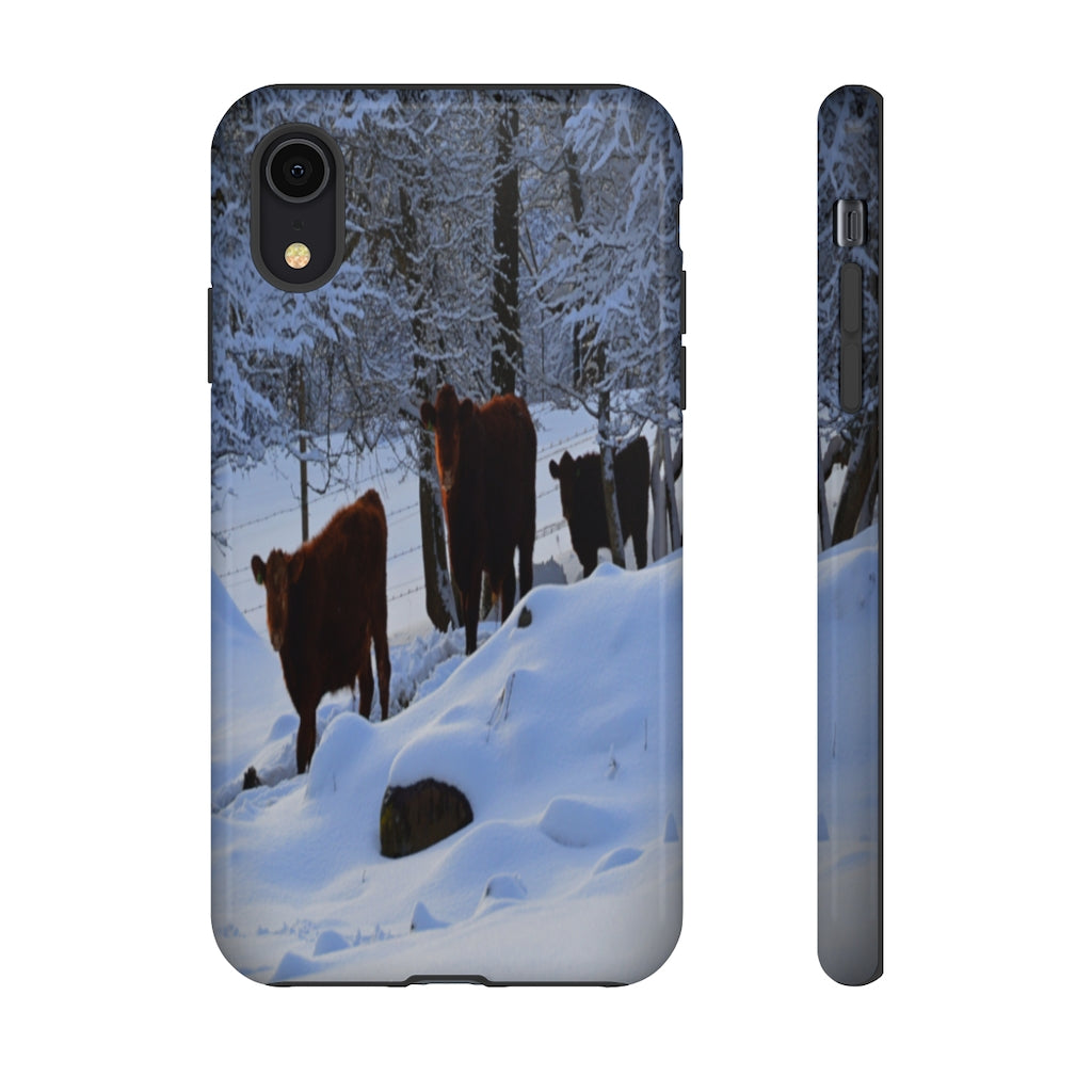 Winter Cows Tough Case for iPhone and Samsung Galaxy