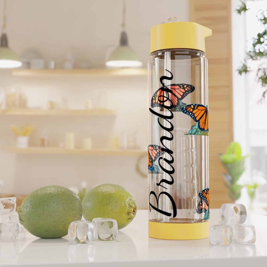 Personalized and Customized Butterfly Infuser Water Bottle (Stefano) (not a decal) I Gift I Bridesmaid I Teacher I Workout I Coworker I