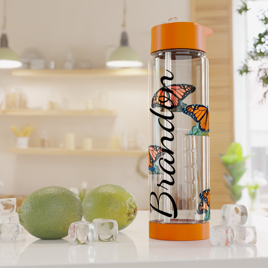 Personalized and Customized Butterfly Infuser Water Bottle (Stefano) (not a decal) I Gift I Bridesmaid I Teacher I Workout I Coworker I