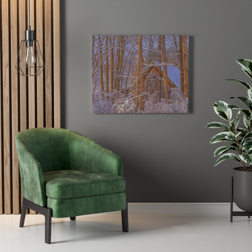 Cabin in the Woods Stretched Canvas