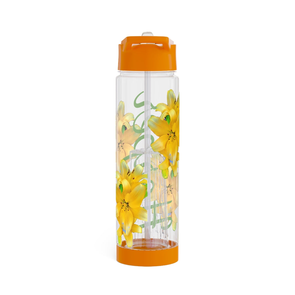 Personalized and Customizable Infuser Water Bottle (Yellow Lily) (not a decal) I Gift I Bridesmaid I Teacher gift I Workout I Coworker