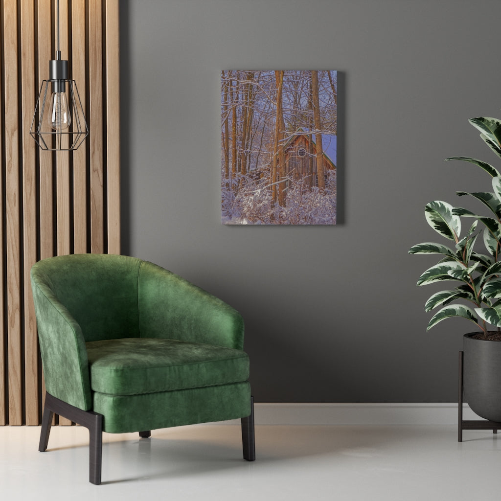 Cabin in the Woods Stretched Canvas