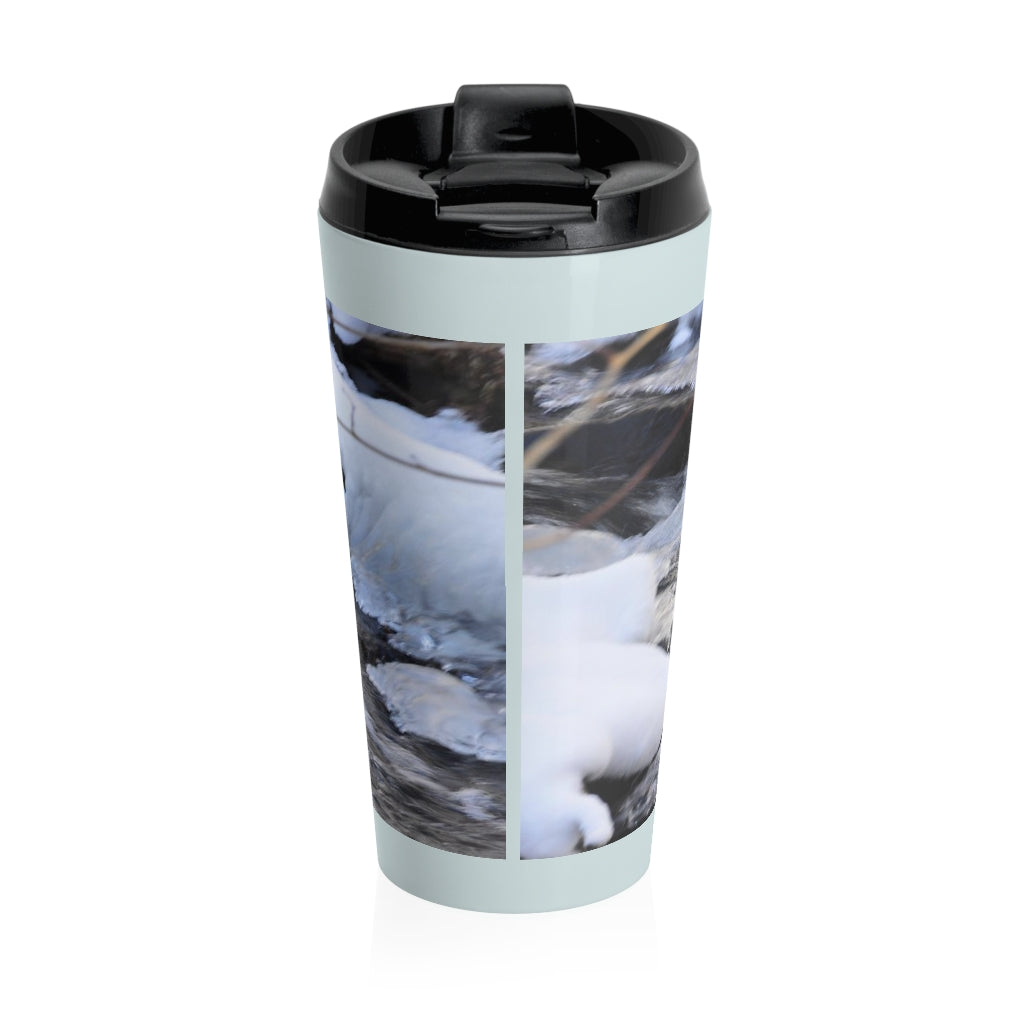 Icy Waterfall Stainless Steel Travel Mug