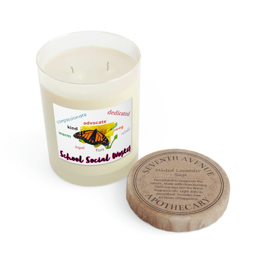 School Social Worker 2-wick Scented Candle (Vincenzo) - Full Glass, 11oz