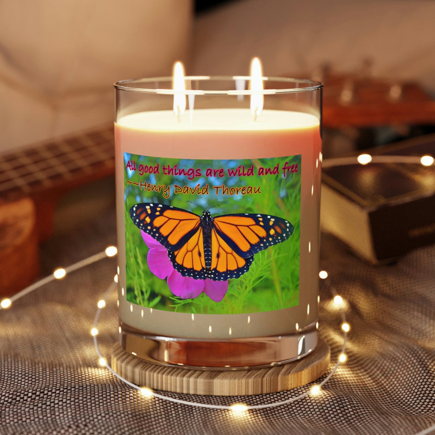 Double-wick Scented Candle - Full Glass, 11oz--Marco the Monarch Butterfly photo