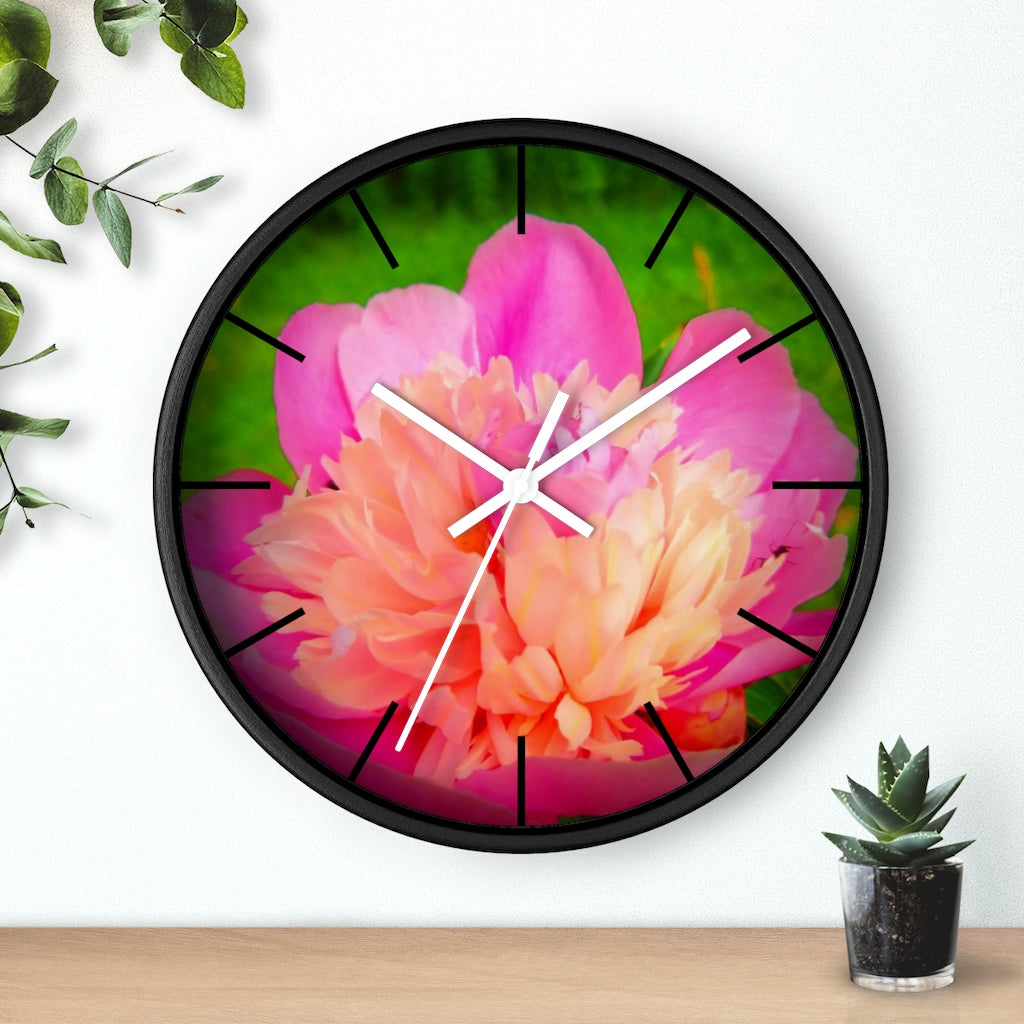 Pink Peony Wall clock