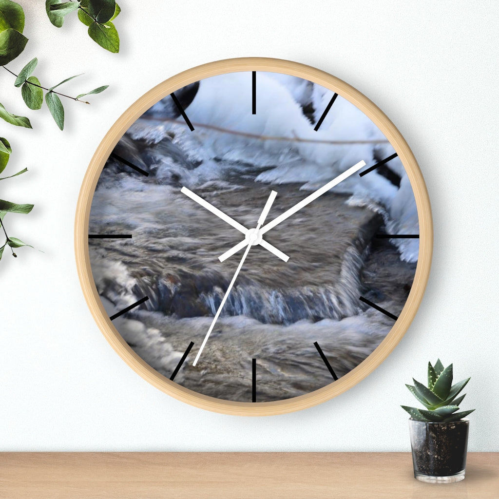 Icy Waterfall Wall clock