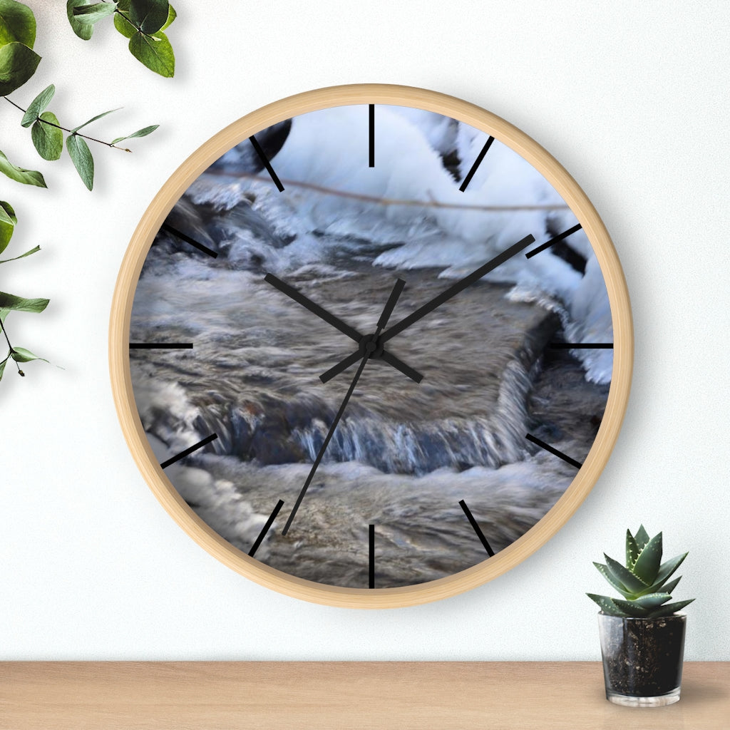 Icy Waterfall Wall clock