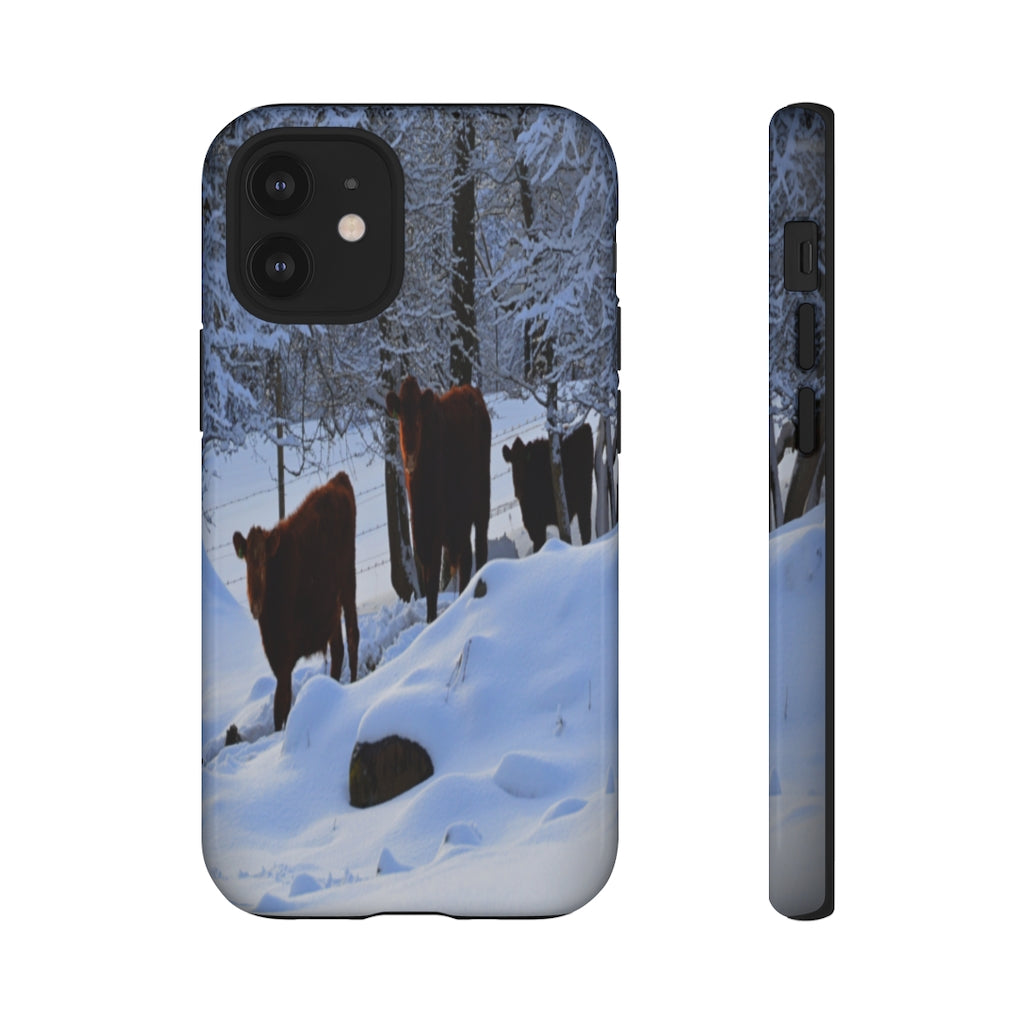 Winter Cows Tough Case for iPhone and Samsung Galaxy