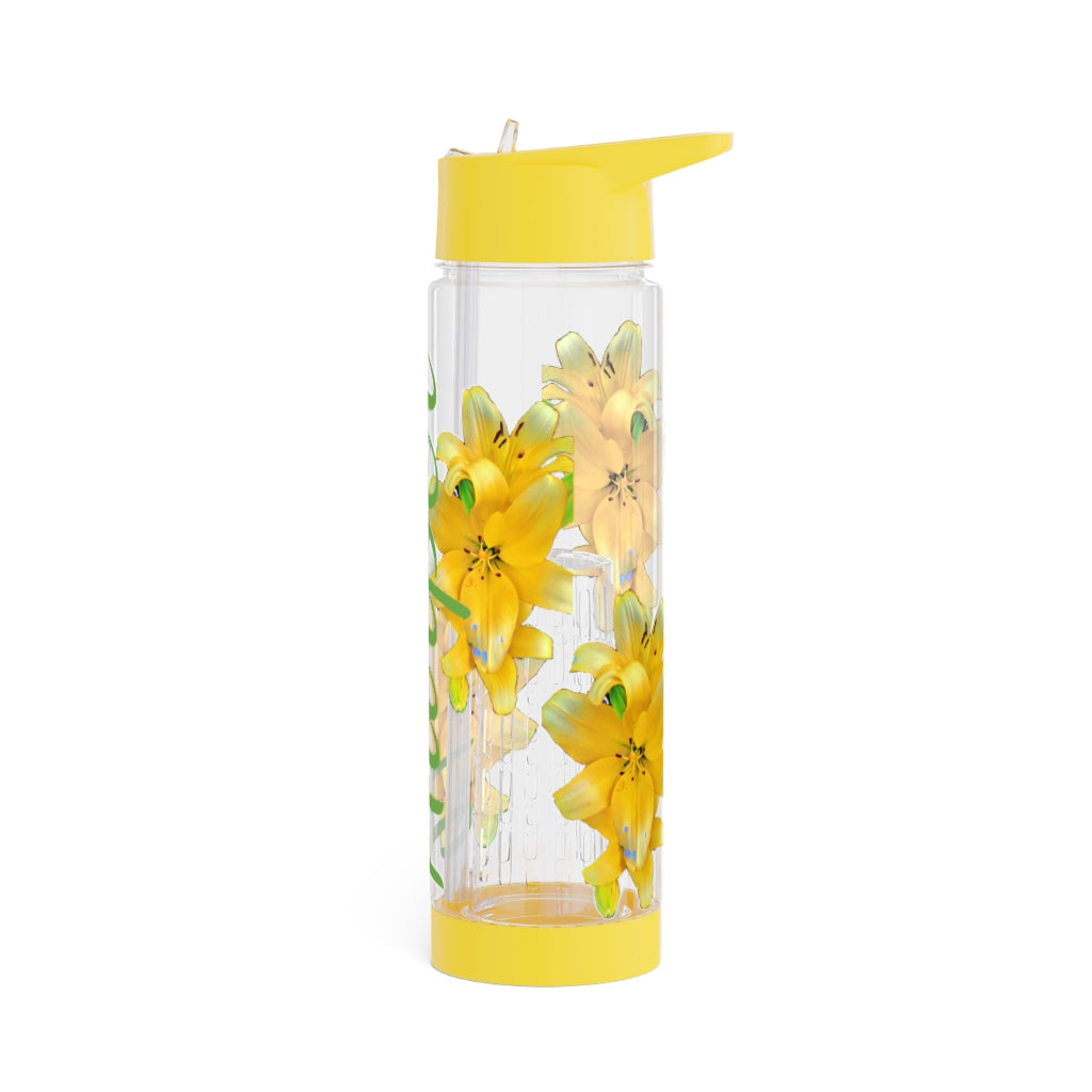 Personalized and Customizable Infuser Water Bottle (Yellow Lily) (not a decal) I Gift I Bridesmaid I Teacher gift I Workout I Coworker