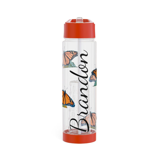 Personalized and Customized Butterfly Infuser Water Bottle (Stefano) (not a decal) I Gift I Bridesmaid I Teacher I Workout I Coworker I