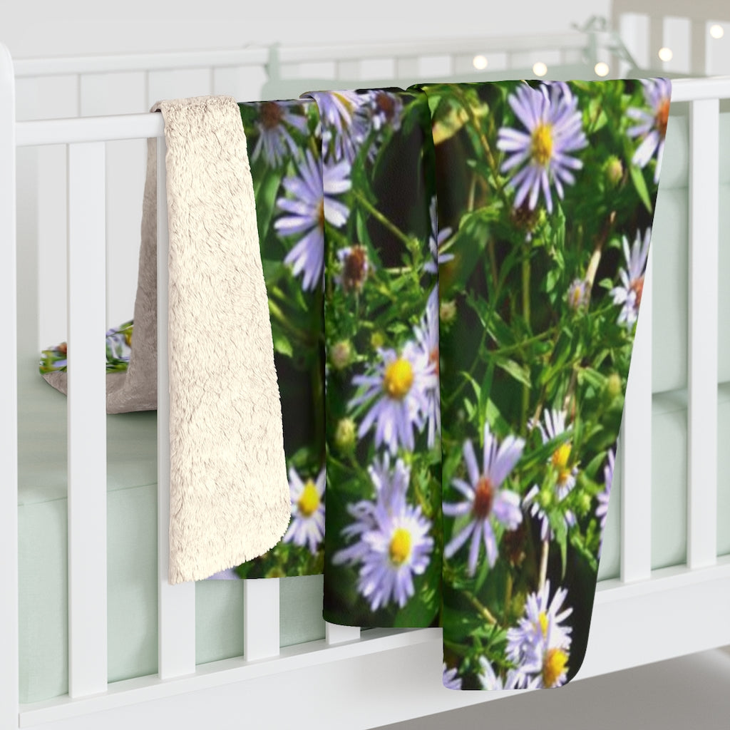 Wild Aster Sherpa Fleece Blanket