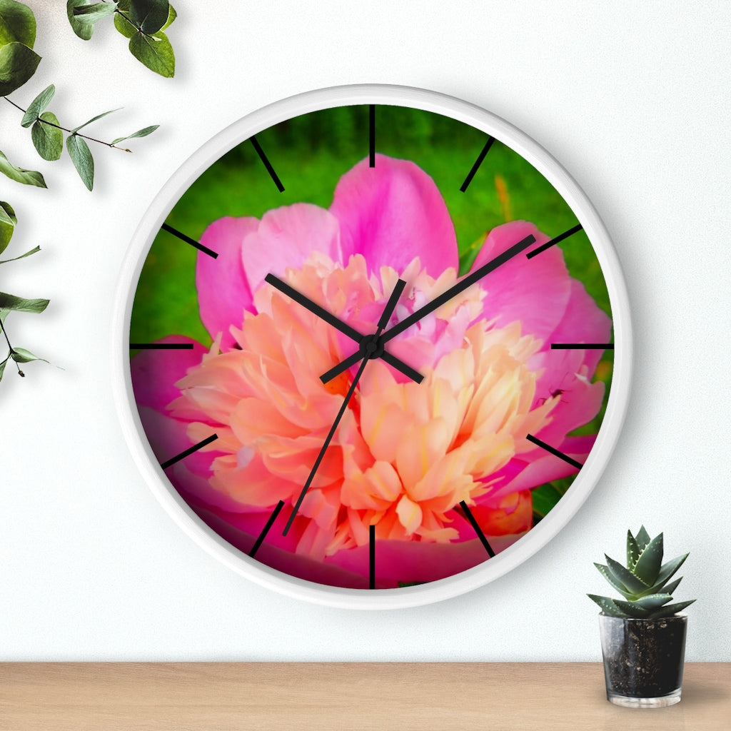 Pink Peony Wall clock