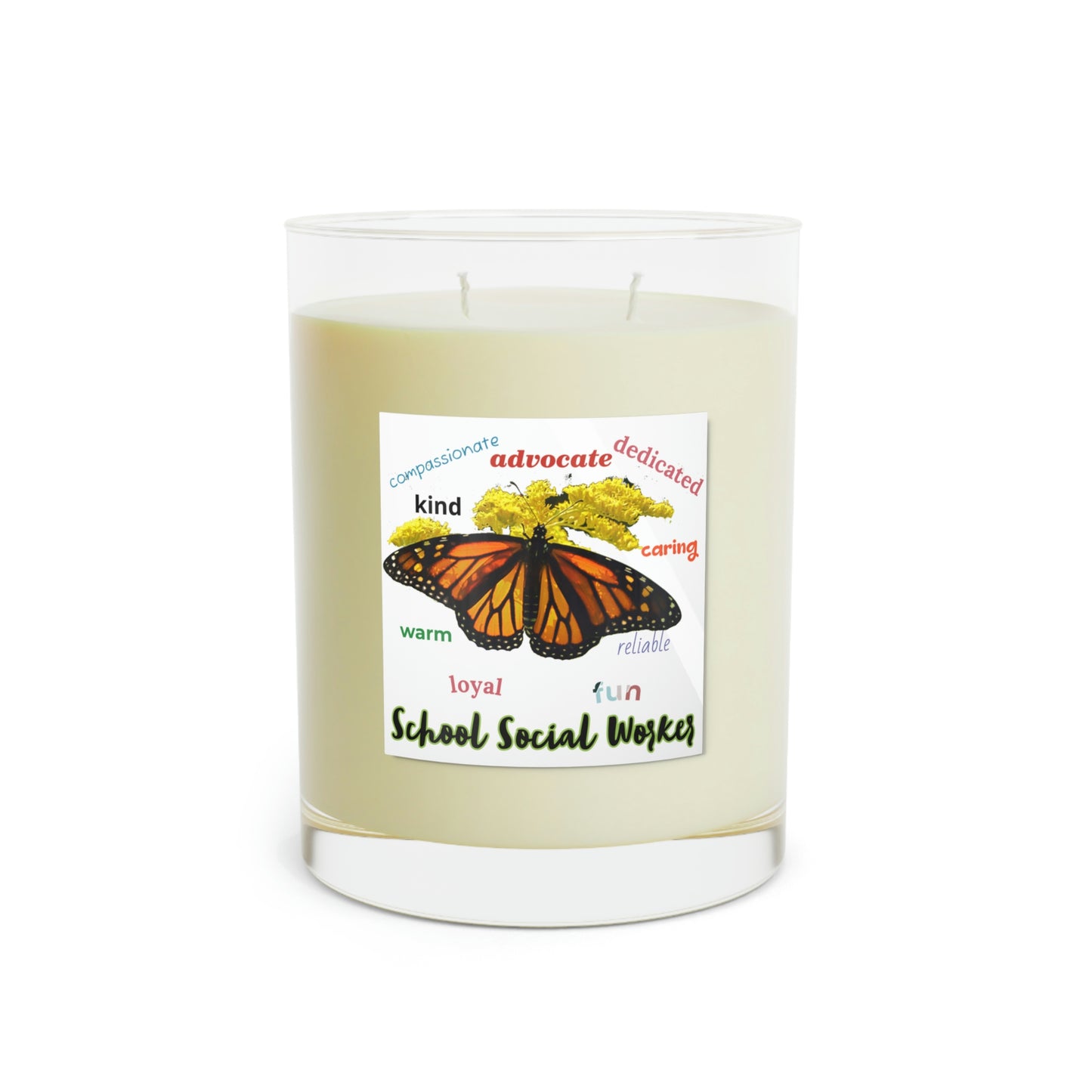 School Social Worker 2-wick Scented Candle (Elizabeth)- Full Glass, 11oz