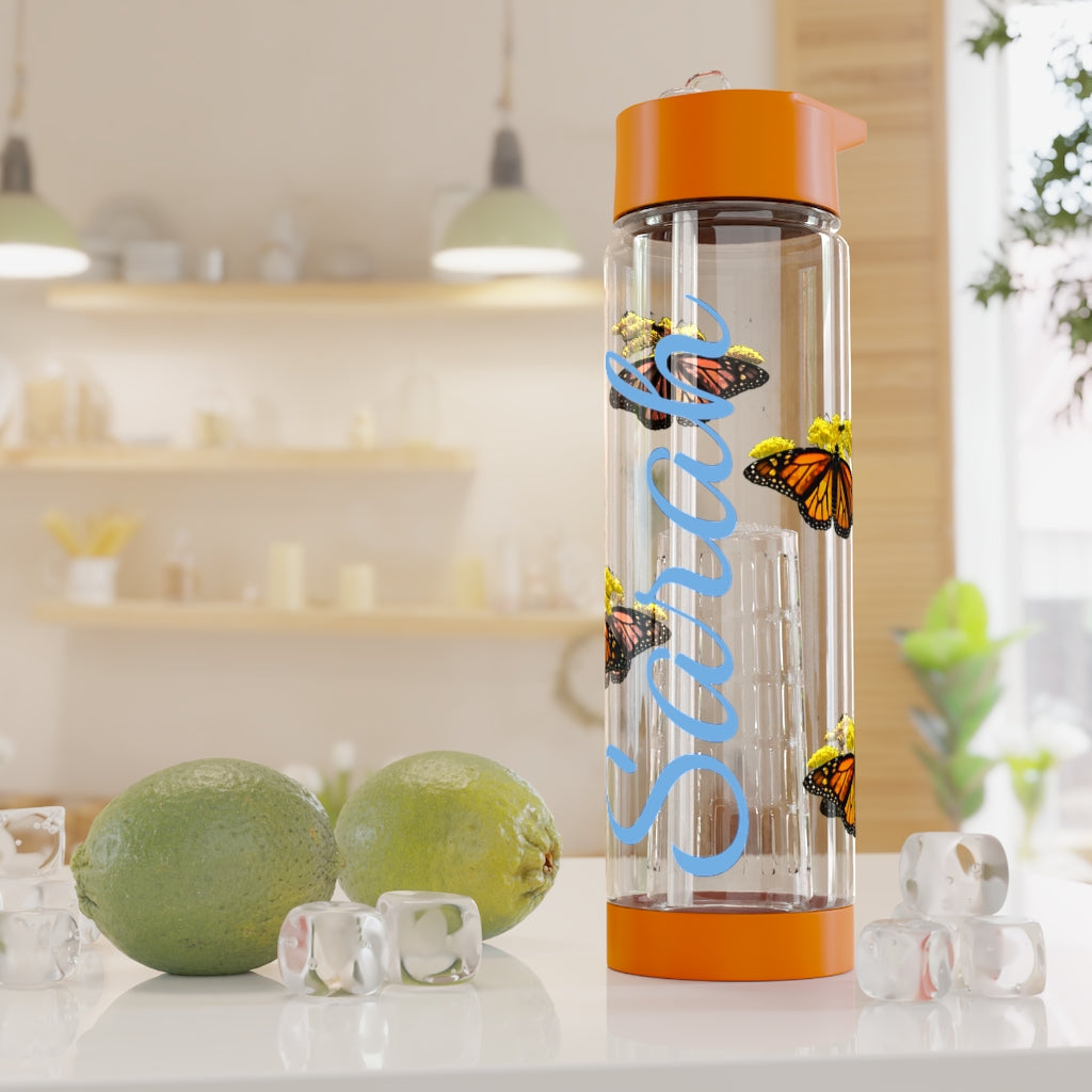 Personalized & Customized Butterfly Infuser Water Bottle (Elizabeth) (not a decal) I Gift I Bridesmaid I Teacher I Workout I Coworker