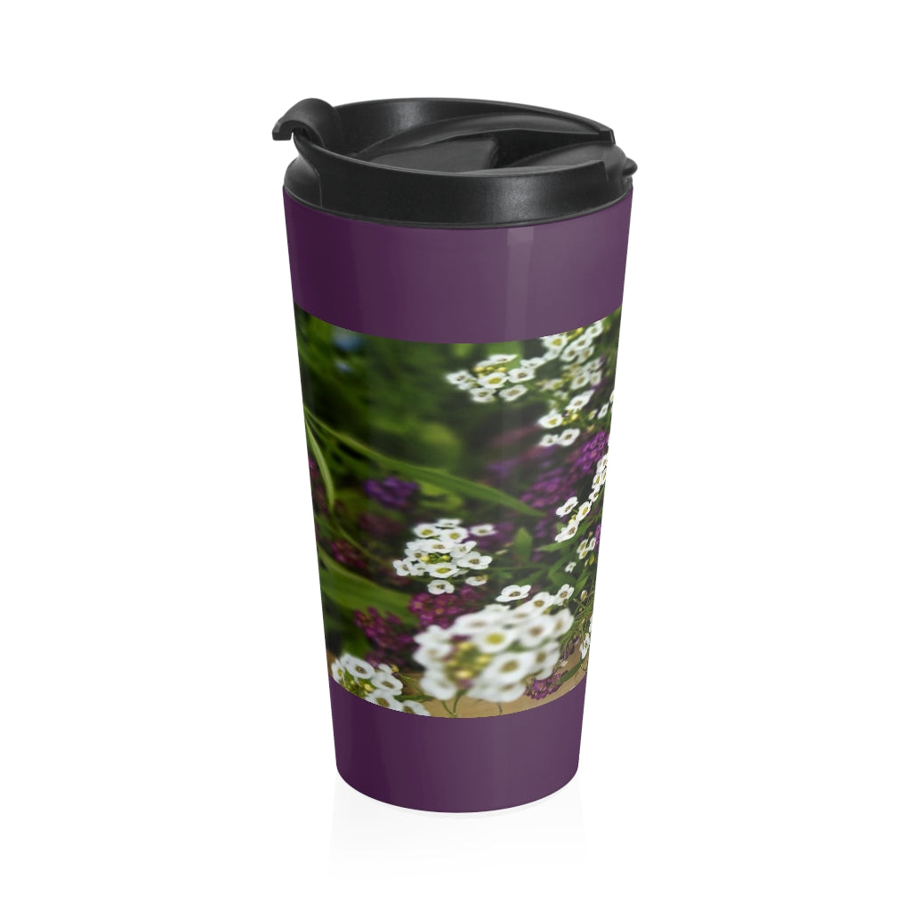 Sweet Alyssum Stainless Steel Travel Mug