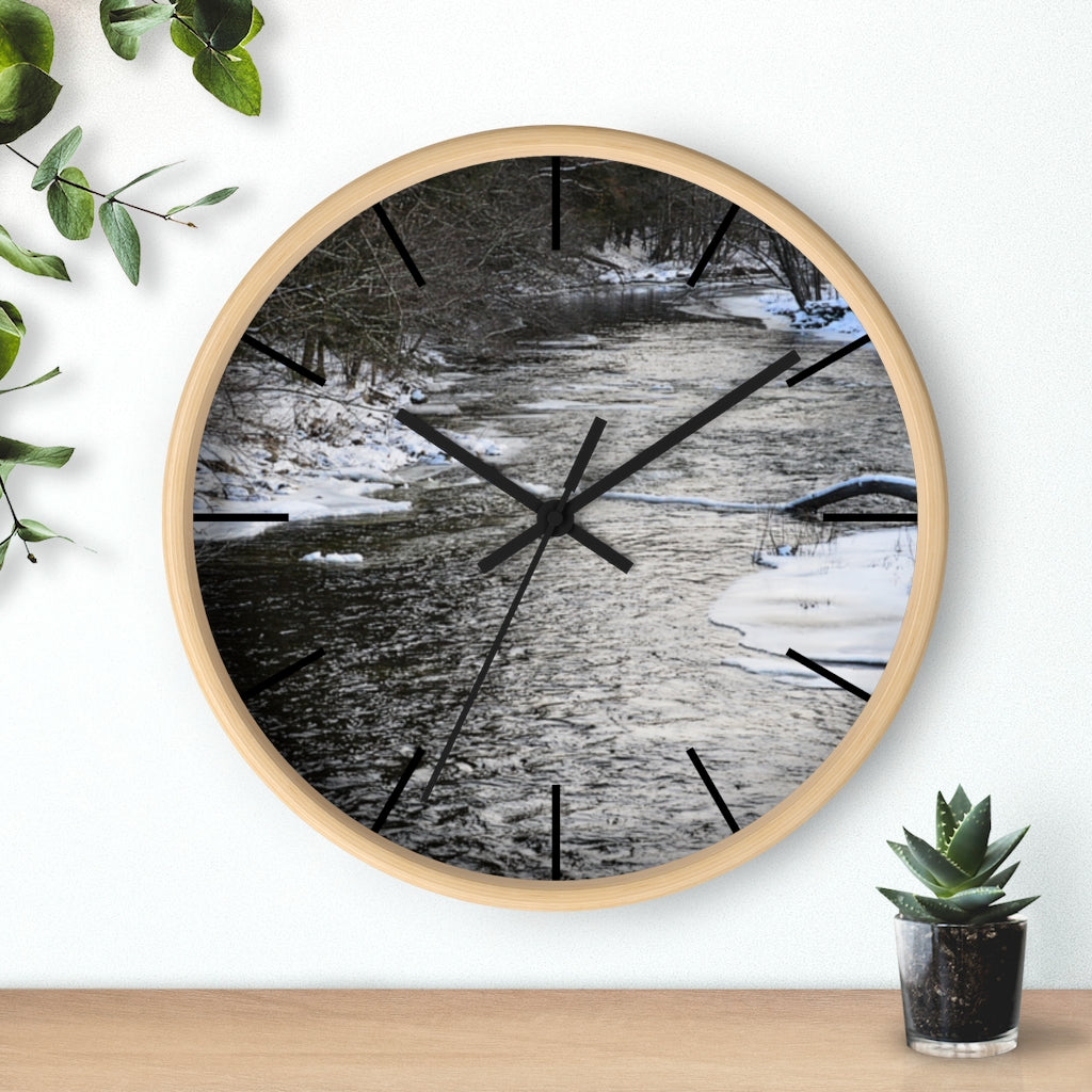 Winter River Wall clock