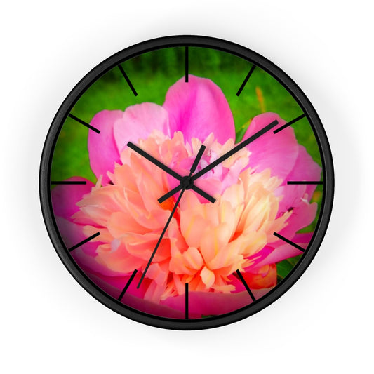 Pink Peony Wall clock